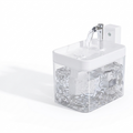 Smart Flow Water Fountain — transparent white cordless cat water fountain, studio product shot